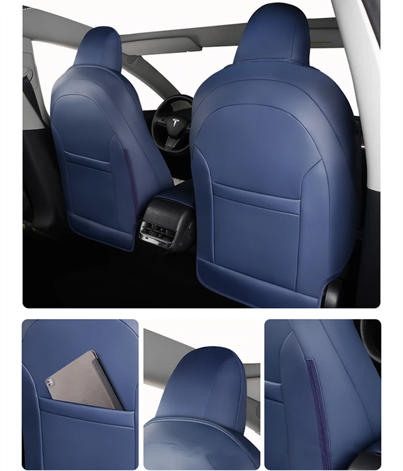 Пользовательский подход для автомобильных сиденьев Tesla Model Y Полный набор 360 градусов Полный покрытие окружает прочный качественный материал для 2021-2022 модели Y