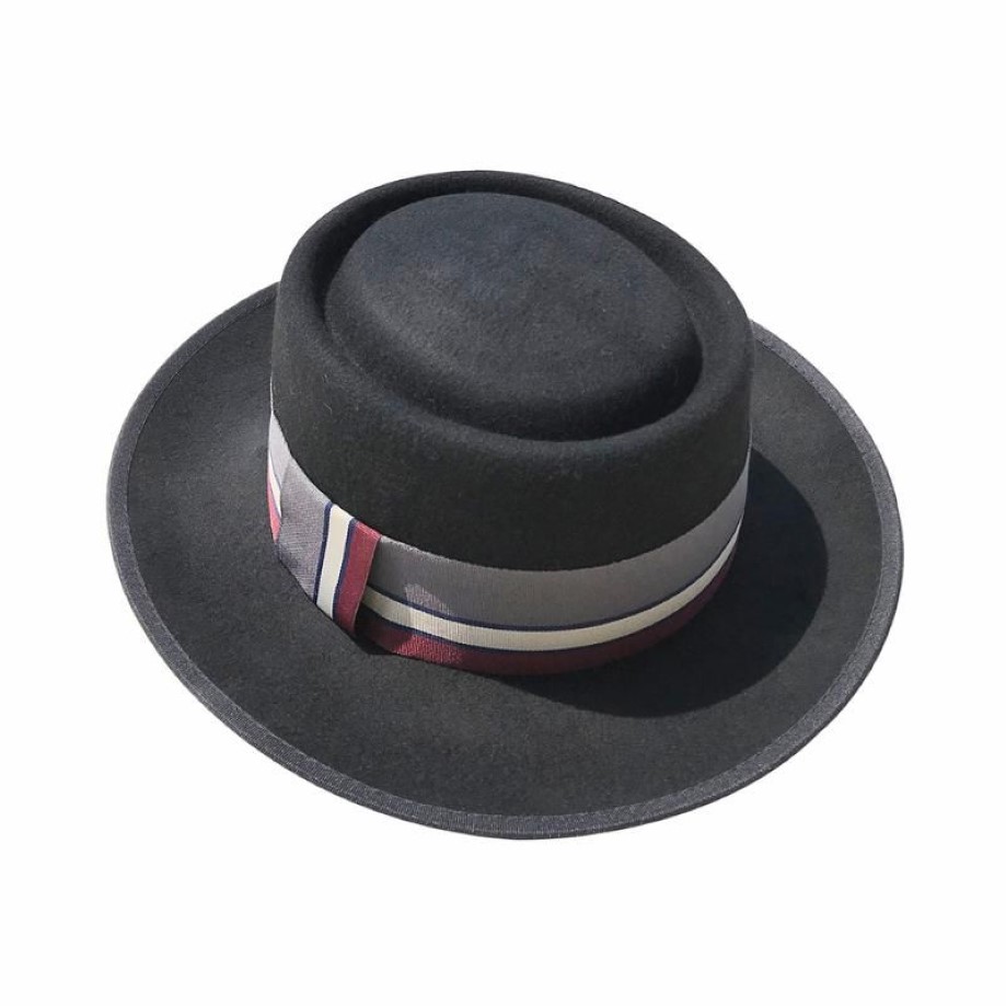 Cappello Fedora classico da donna a tesa larga in calda lana con nastro colorato Cappello Panama in feltro stile retrò246q