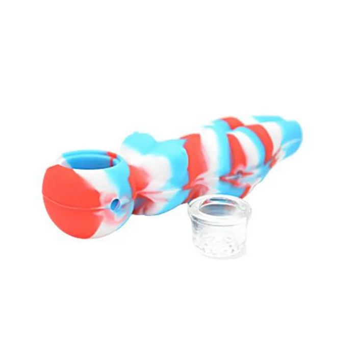 4.1 inch heat resistant sexy woman silicone smoking pipe with glass bowl food grade unbreakable recycler dry herb tobacco dab rig bong water pipes