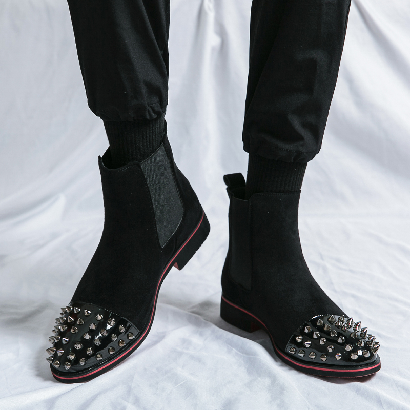 Wiosenne i jesieni mężczyźni wysokie botki zamszowy stado ręcznie robione mężczyźni krótkie buty Rozmiar: 38-46
