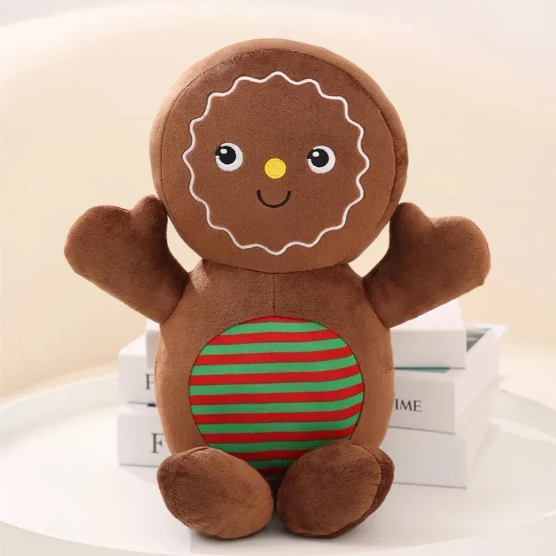 2024 Christmas Gingerbread Man Pillow Christmas Tree Cushion Christmas Decorative Gift Children's and Men's Christmas Eve Holiday Gift