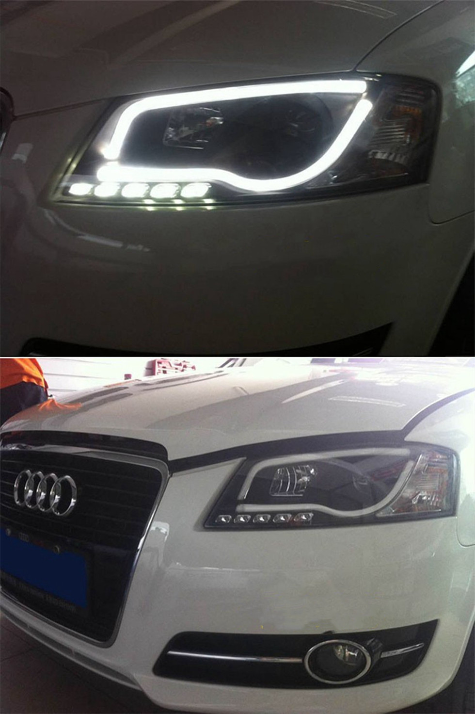 Bilens främre strålkastare för Audi A3 S3 2008-2012 LED-strålkastarstyling Dynamisk turnsignalslins dagsljus tillbehör