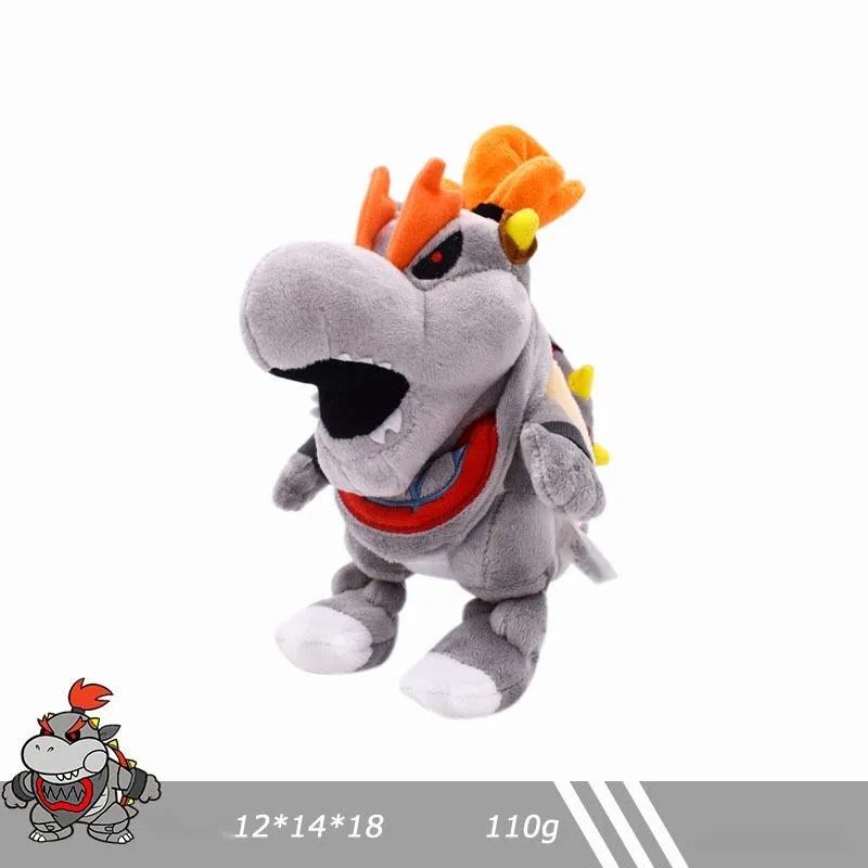 2024 grossist Mary Series Bone Fire Dragon Gray Bowser Son Plush Toy Children's Game Playmate