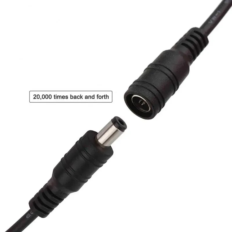 DC 12V CCTV Camera Extension Cable 5 Meters 5.5mmx2.1mm Power Extension Cord Cables for Wifi/AHD/IP Security Cams