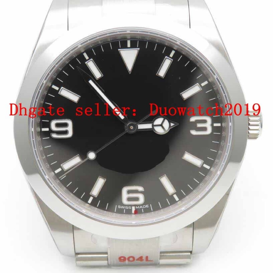 Montres d'affaires de luxe pour hommes Edition Automatique Cal 3132 Mouvement ARF 904L Bande solide en acier Noir 214270 Sapphire Explorer 114270 F251z