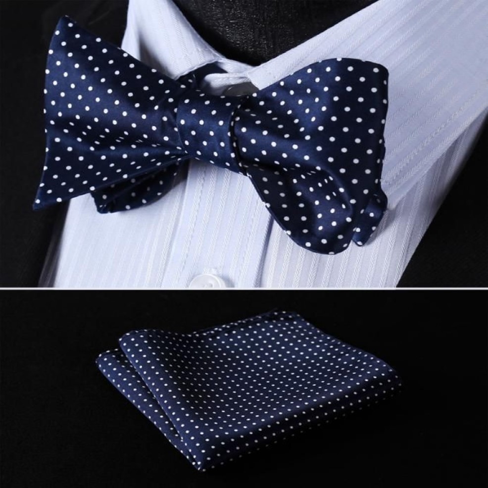 Check Classic 100%Silk Jacquard Woven Men Butterfly Self Bow Tie BowTie Pocket Square Handkerchief Suit Set #RC312490