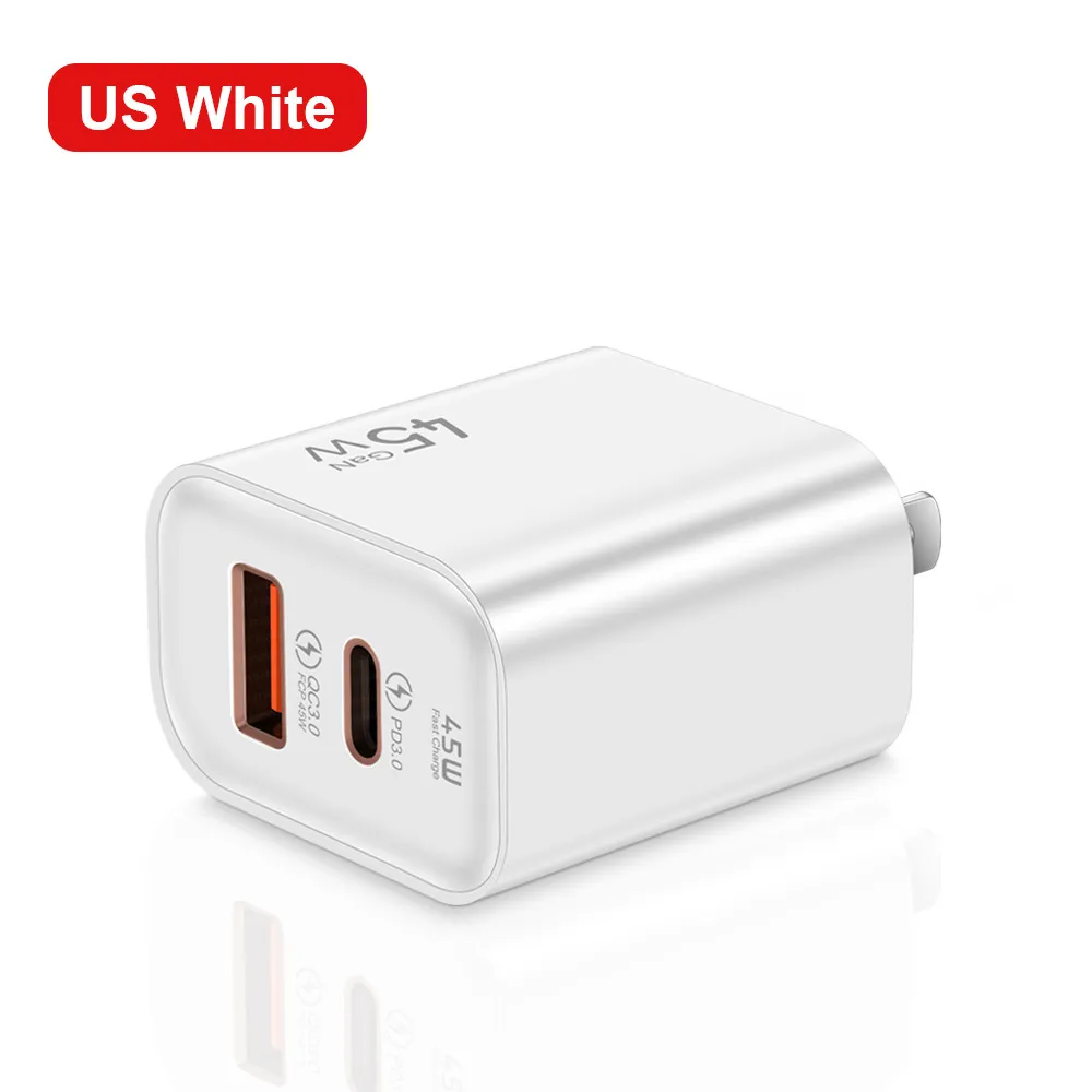 45W USB  PD Type C Fast Charging Phone  Power Adpaters For iPhone 15 14 Xiaomi Samsung EU/US Plug Wall 