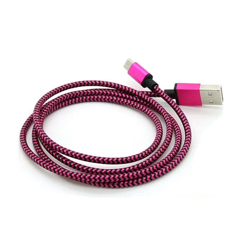 Cavi USB di tipo C Corda intrecciata in nylon V8 Micro linea dati Cavo di sincronizzazione caricabatterie Corda intrecciata smartphone Samsung