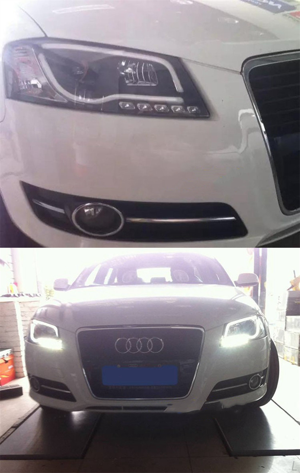 Przednie reflektor samochodowy do Audi A3 S3 2008-2012 LED Reflektor Stylizacja Dynamiczne źródło sygnału Sygnał Sygnałów Daytime Lights