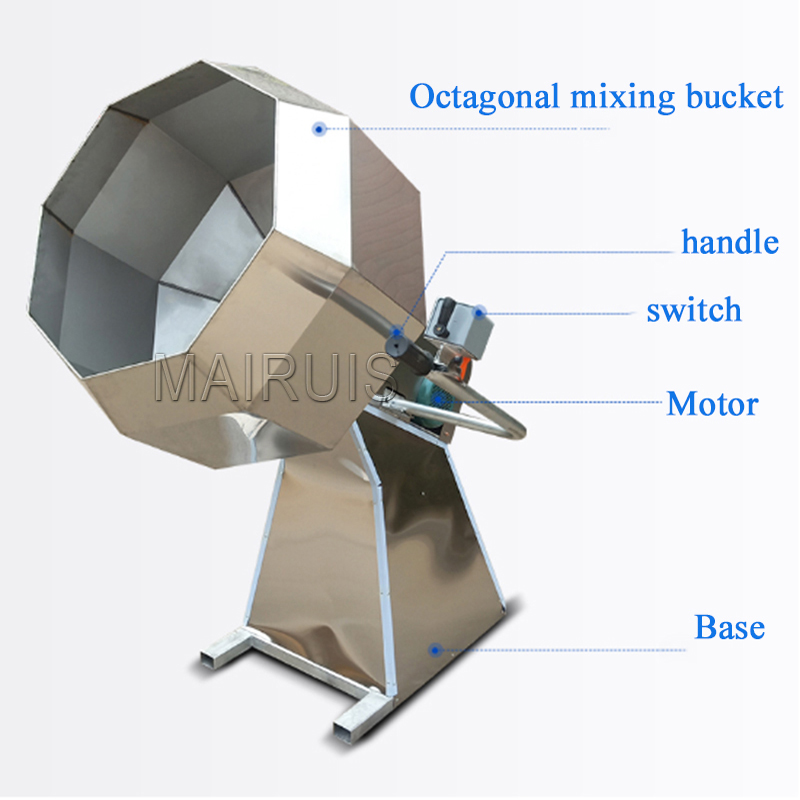 Automatisk matsnackchips Popcorn Flavoring Machine/Flavor Mixer Octagonal Drum Mixer