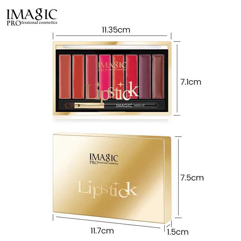 Rouge à lèvres 8 couleurs Palette de rouge à lèvres avec pinceau à lèvres Lipliner maquillage dramatique naturel mat hydratant velours Maquiagem professionnel