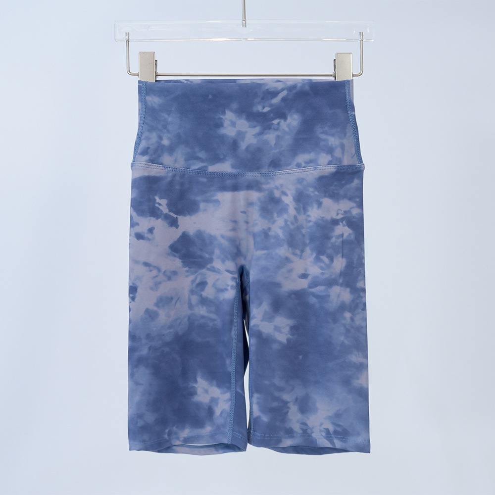 LL DONNE Summer Nude 5% Shorts Tie Dyed Yoga, sport secchi rapidi europei e americani, vestibilità stretta, addestramento di jogging elastico ad alta vita