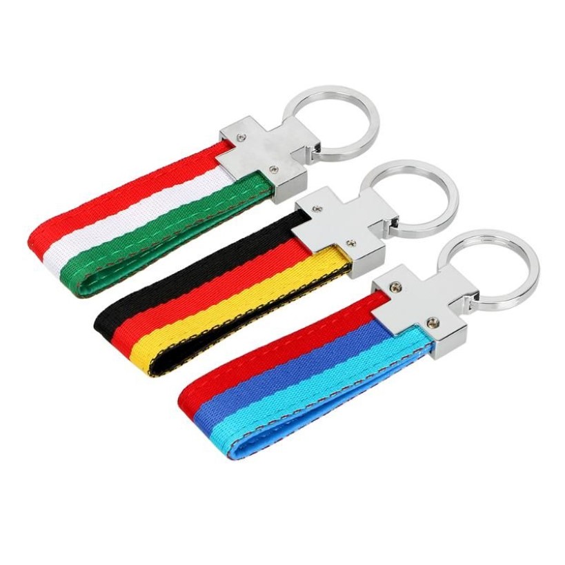 Keychains Italy Germany Flag Fashion Car Keychain Key Ring Chain Pendant Interior Decoration Motorcycle Off Road 4x4 Access296y