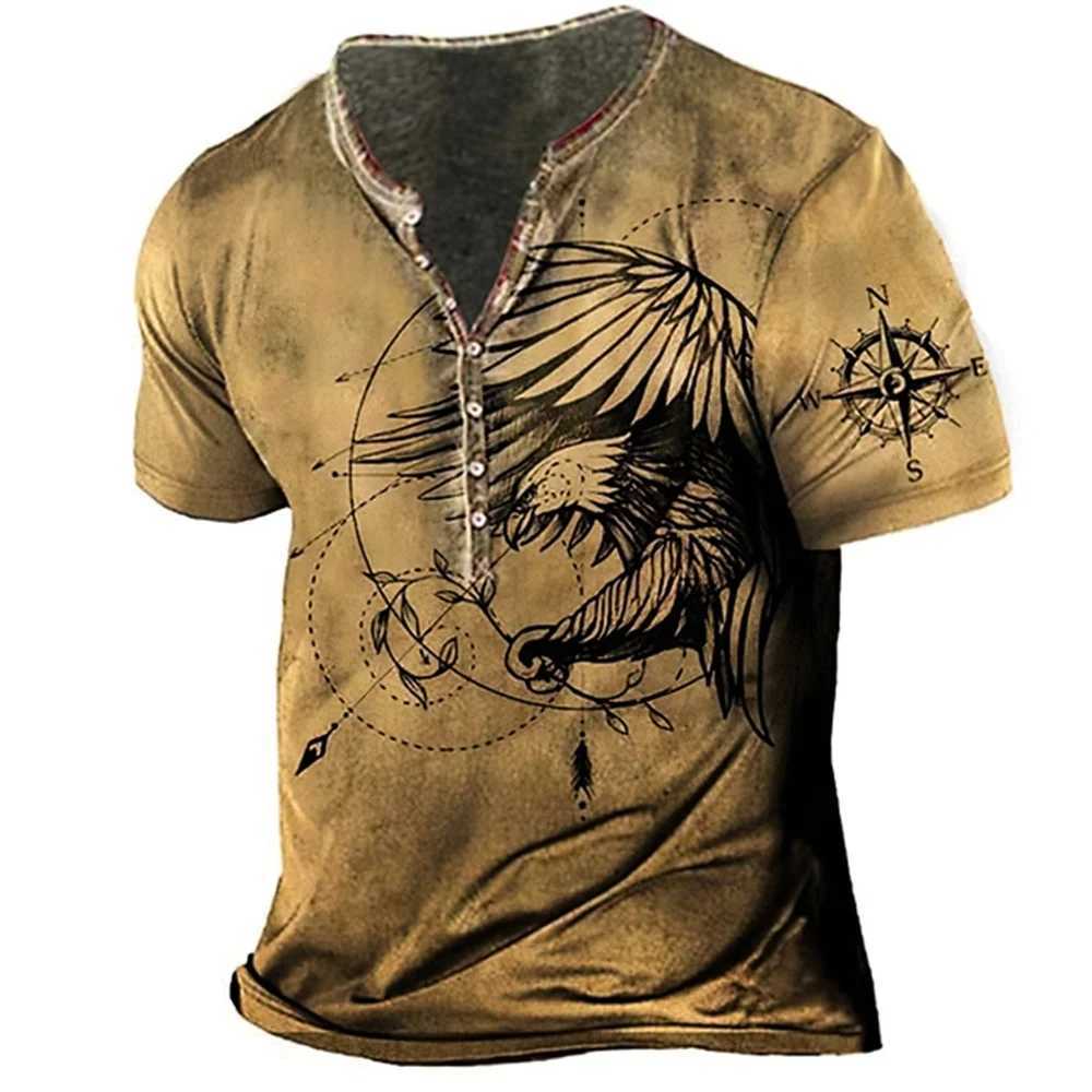 Men's T-Shirts Vintage Mens T-shirts 3D Printed Ship Short Sleeve Tshirt Oversized Navigation Top Tee Shirt Man Clothes Punk StreetwearL2402