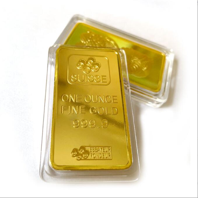 Commemorative gold coin square badge Swiss Goddess of wealth gold bar foreign trade commemorative gift badge