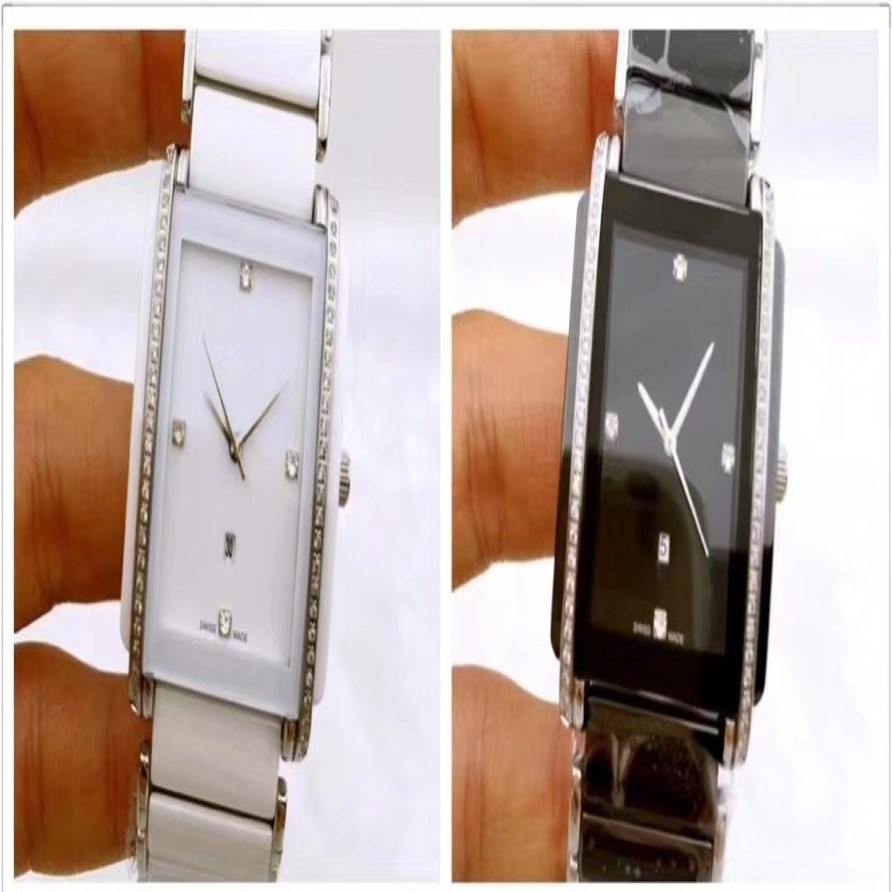 Montre en céramique pour femmes, mouvement à quartz, bracelet en acier, rd28241R