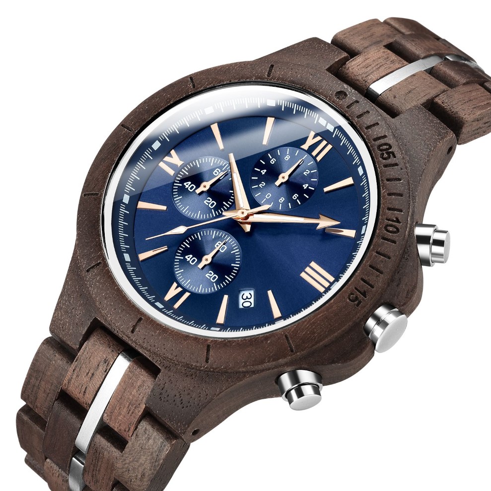 Montres de luxe en bois pour hommes, montre-bracelet multifonction en bois, mode Sport, bracelet en bois, Quartz rétro, cadeau pour mari 297Z