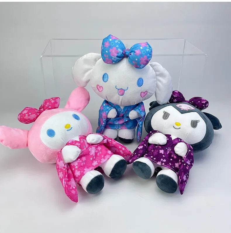 2024 hurtowe anime nowe produkty Kimono Cinnamoroll Melody Plush Toys Children's Games Plagates Company Zajęcia Ozdarnne Ozdoby