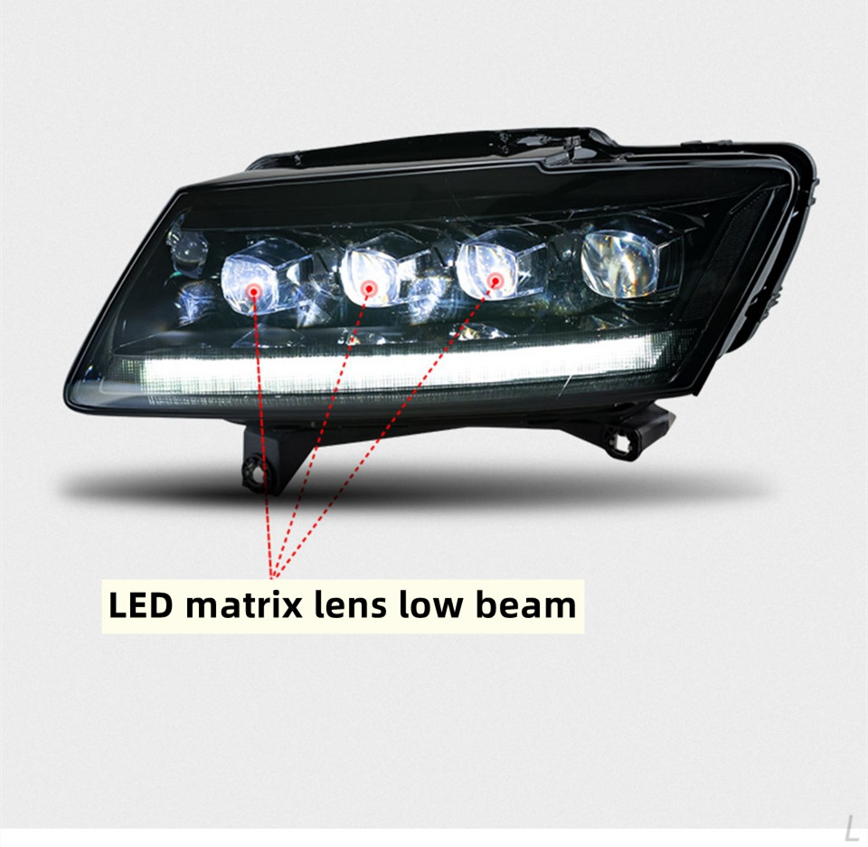 Aggiornamento fari a matrice LED fari Audi Q5 2009-20 18 Lampada di cristallo Styling LED Streamer Fari sterzanti