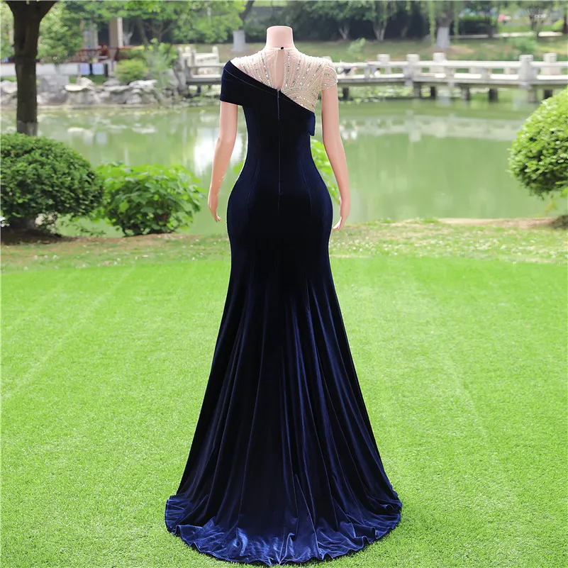 New Arrival Red Formal Evening Dresses 2024 Sheer Cap Sleeve Beadings Sequins Long Party Prom Gowns For New Years Dress BM3508