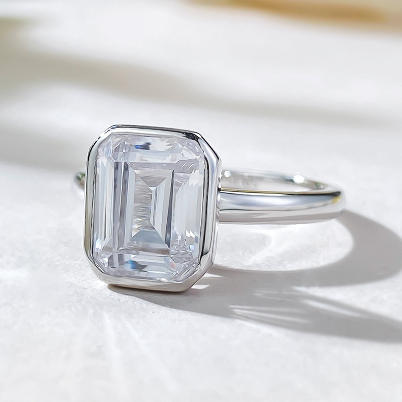 Кольцо с бриллиантом из муассанита огранки Ашер, 100% настоящее серебро 925 пробы, вечерние обручальные кольца для женщин, обещанные ювелирные изделия