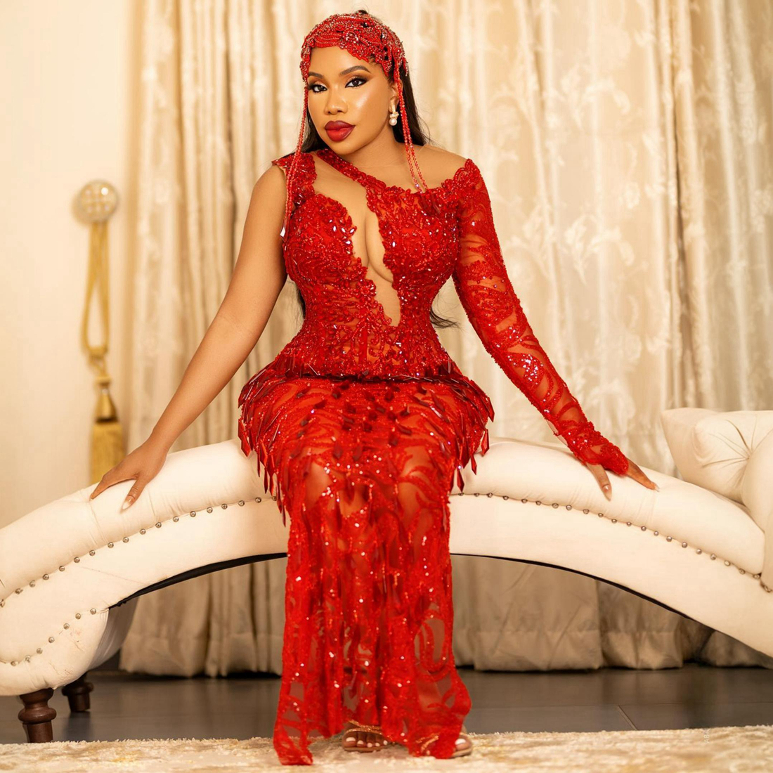 Africain Nigeria Plus Taille Aso Ebi Robes De Bal Longues Robes De Soirée Sirène Strass Illusion Perlée Dentelle Femmes Robes Formelles pour Filles Noires Robe D'anniversaire AM486