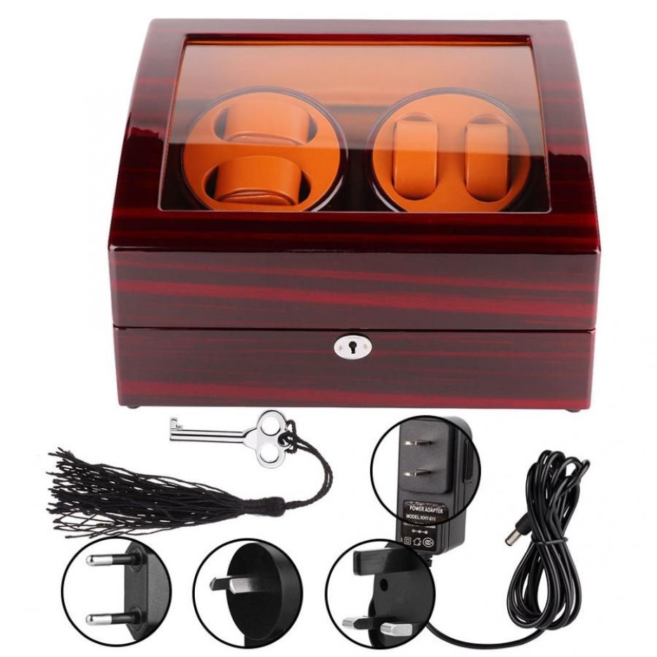 Profesyonel 4 Yuva Otomatik İzleme Sarıcı Kılıf Mekanik Bilek saati Dönme Kutusu 100-240V Watchmaker1203R için Onarım Aracı