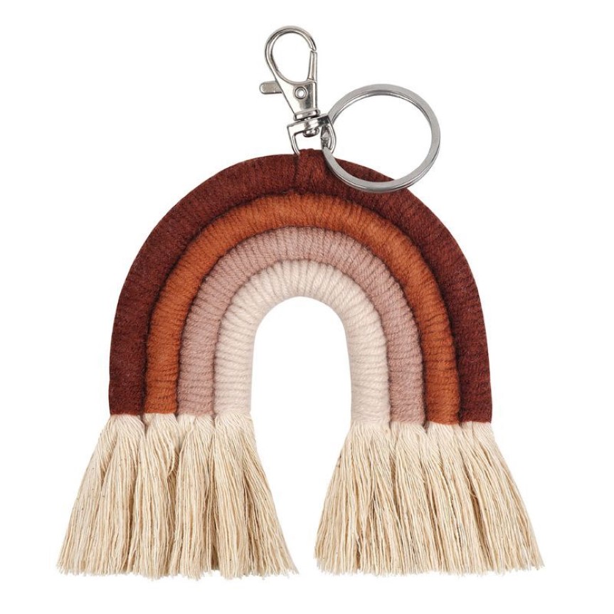 Tkaczy pęcherzyków tęczowych dla kobiet macrame Macrame Keyring