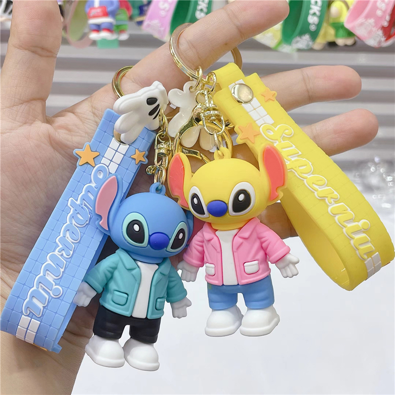 Anime Cartoon Hoodies PVC Animation Designer Keychains Doll Charm Key Ring Pendant Dolls Bags Car Ornaments Birthday Gift