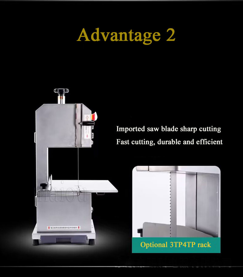 Kommerzielle Desktop-Knochensägemaschine zum Schneiden von Rinderschafknochen, gefrorenem Fleisch, Schweinefüßen, Fischfleisch, elektrischem Knochenschneiden