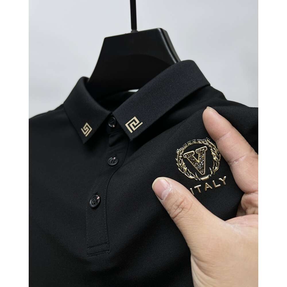 High-End-Marke Exquisite bedruckte Polo-Männer mit kurzen Ärmeln 2023 Sommer-Neues Revers-Paul-Hemd Lässiges und atmungsaktives T-Shirt