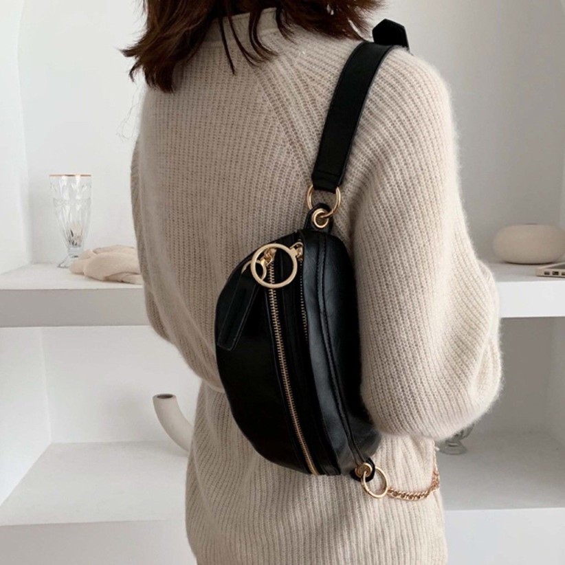 Sac de taille femmes Fanny Pack femmes mode sac à fermeture éclair en cuir taille épaule bandoulière poitrine Bag337r