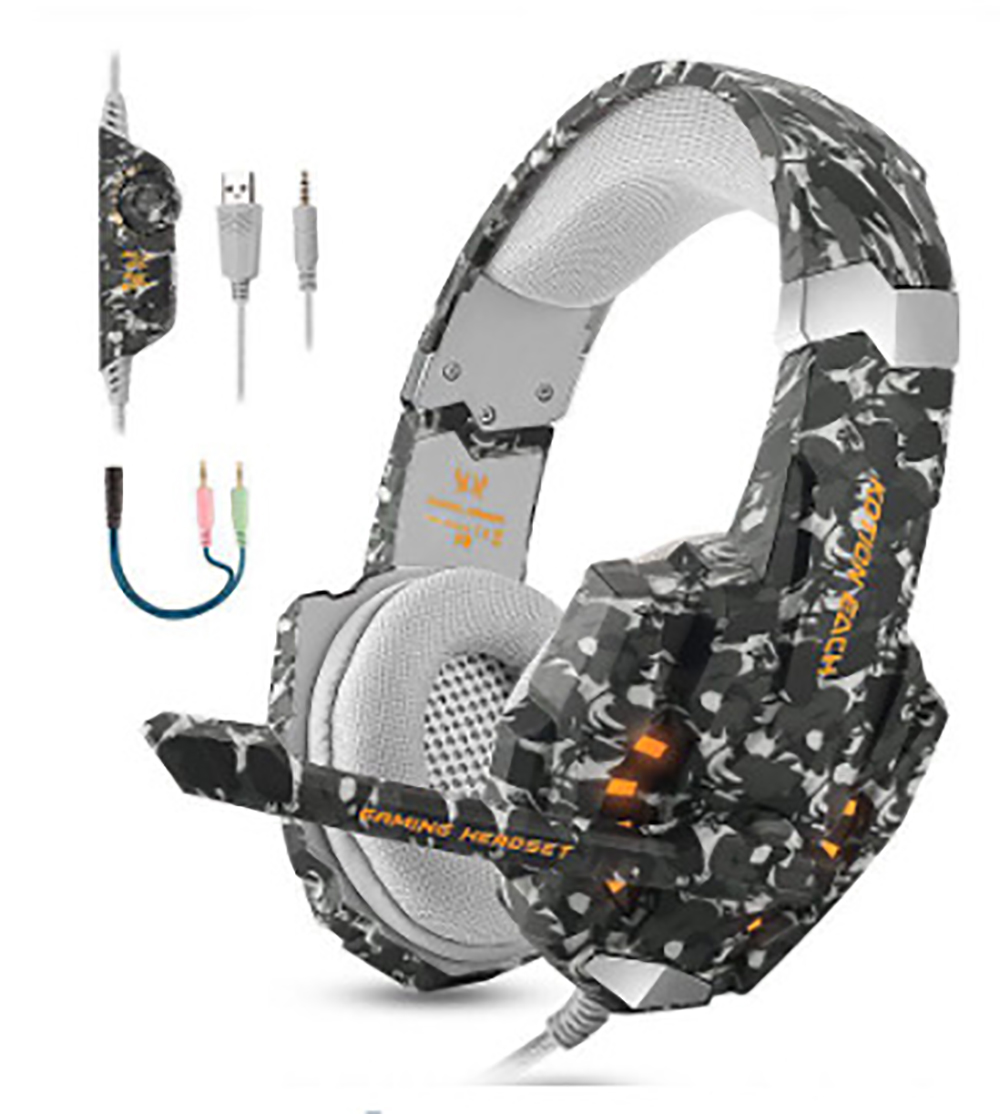 Игровая гарнитура KOTION EACH G9000/G9600 Casque, стереоигровые наушники с глубокими басами и микрофоном, светодиодная подсветка для ноутбуков PS4, ПК, геймеров