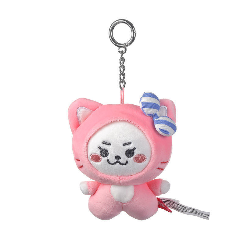 Porte-clés en peluche pour femmes, mode coréenne, porte-clés, dessin animé, mignon, fille, pendentif de sac en cœur, jouet petit Animal