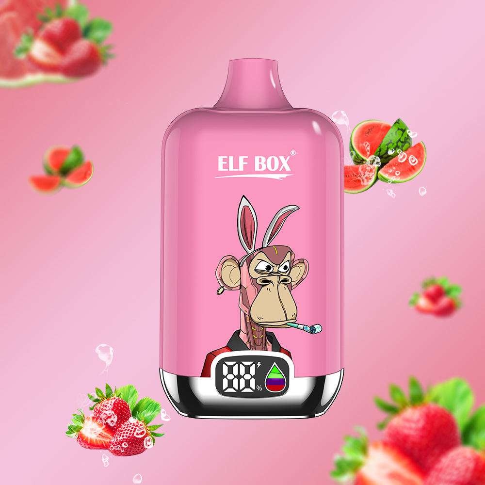 Elf Box Digital 12000 Puff Vape descartável 12 Sabores Puff 12k E Cigarro 500mAh Bateria recarregável pré -cheia de 25 ml de cartucho 2% 5% POD VAPE PEN BAR