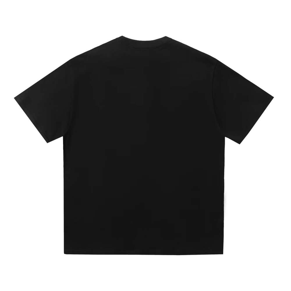 Designer de luxo Loes clássico primavera e verão nova carta de fio quadrado impresso gola redonda de manga curta camiseta, homens e mulheres do mesmo estilo