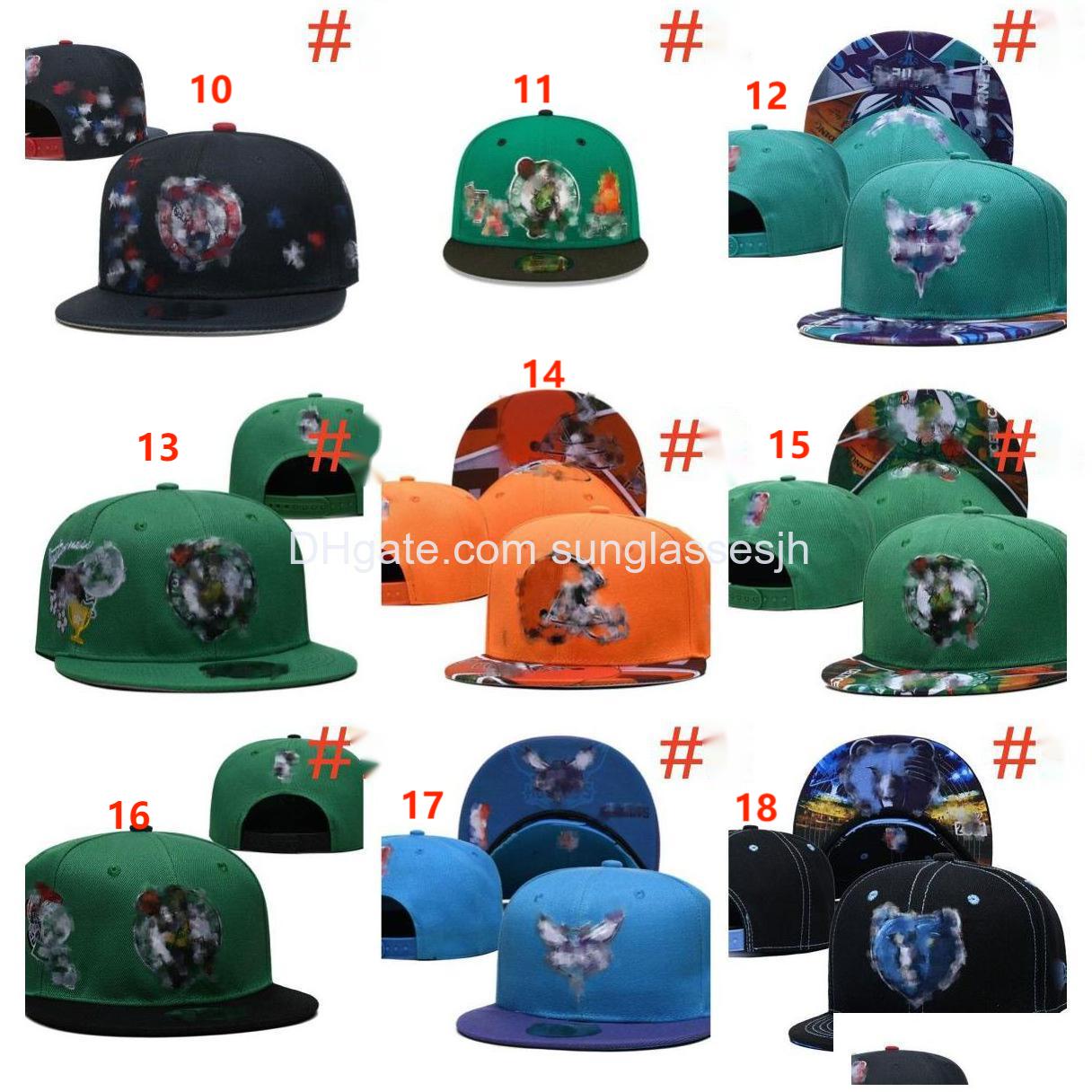 Бейсбольные кепки Snapback высшего качества Облегающие шляпы Вышивка Футбол Баскбольные козырьки Хлопковая сетка с буквами Гибкие шапочки Плоская шляпа Хип-хоп Spo