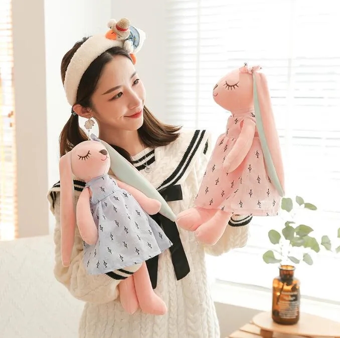 2024 Flower Skirt Couple Rabbit Plush Toy Long Eared Rabbit Doll Grab Machine Doll
