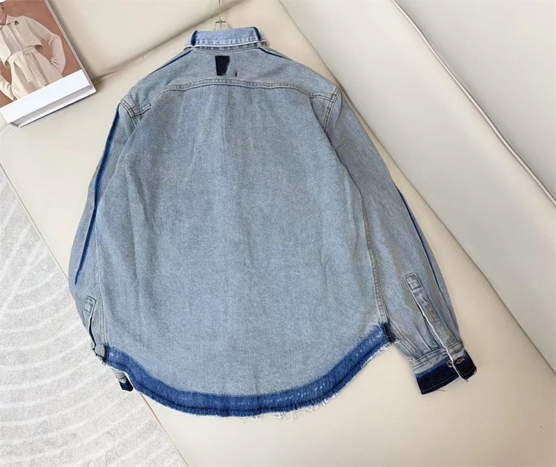 2024 Vinatge Blue Lapel Neck Long Sleeves Demin Women's Demin Coats Designer Single Buttons Pockets Tassel Long Jackets 3073