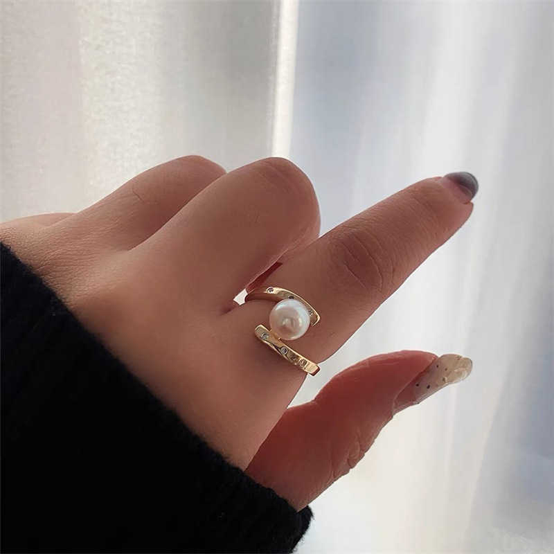 Diy Pearl Accessories T Family Balance 18K Guld inslaget koppar Tjockt guldpläterat smycken Ring Justerbar semi färdig t smyckesring