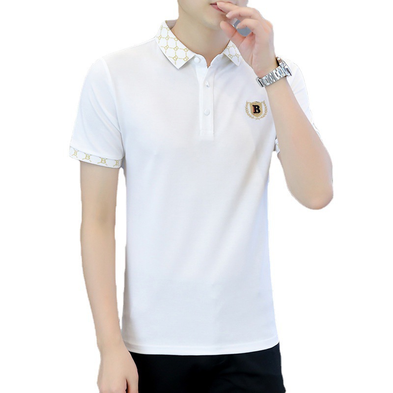 Men's Polos Shirt Lapel Top Summer Tops Short Sleeve Casual Polos Luxury T-Shirts Clothes