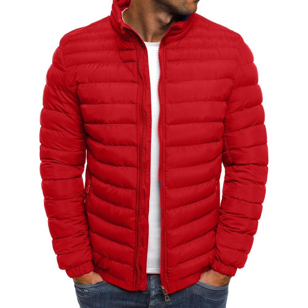 Herren Top 2024 Neuer Herbst/Winter Neuer grenzüberschreitender einfarbiger Baumwollmantel für den Außenhandel Einfache elegante Herren-Baumwollkleidung Herren-Baumwolljacke