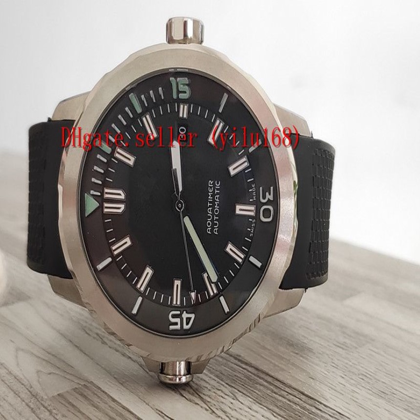 Najwyższa jakość 42 mm data IW329001 Ocean Black Dial Automatyczna męska zegarek 316L stalowa obudowa gumowa pasek sportowy zegarki Sapphire zegarek