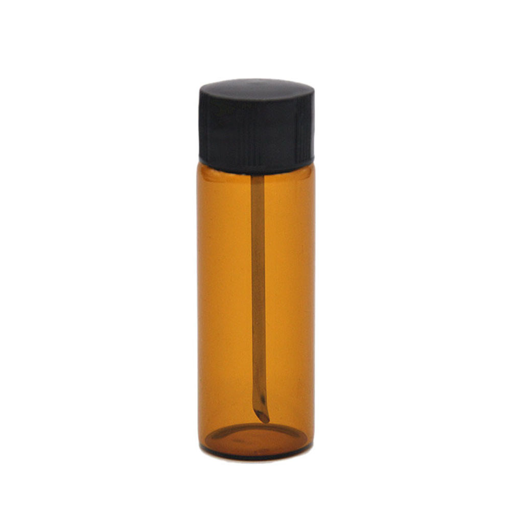 Brun Clear Snuff Bottle Powder Medicine Box With Spoon Portable Mini Storage Bottles Smoke Tube Storage Bott Reting levererar Nytt