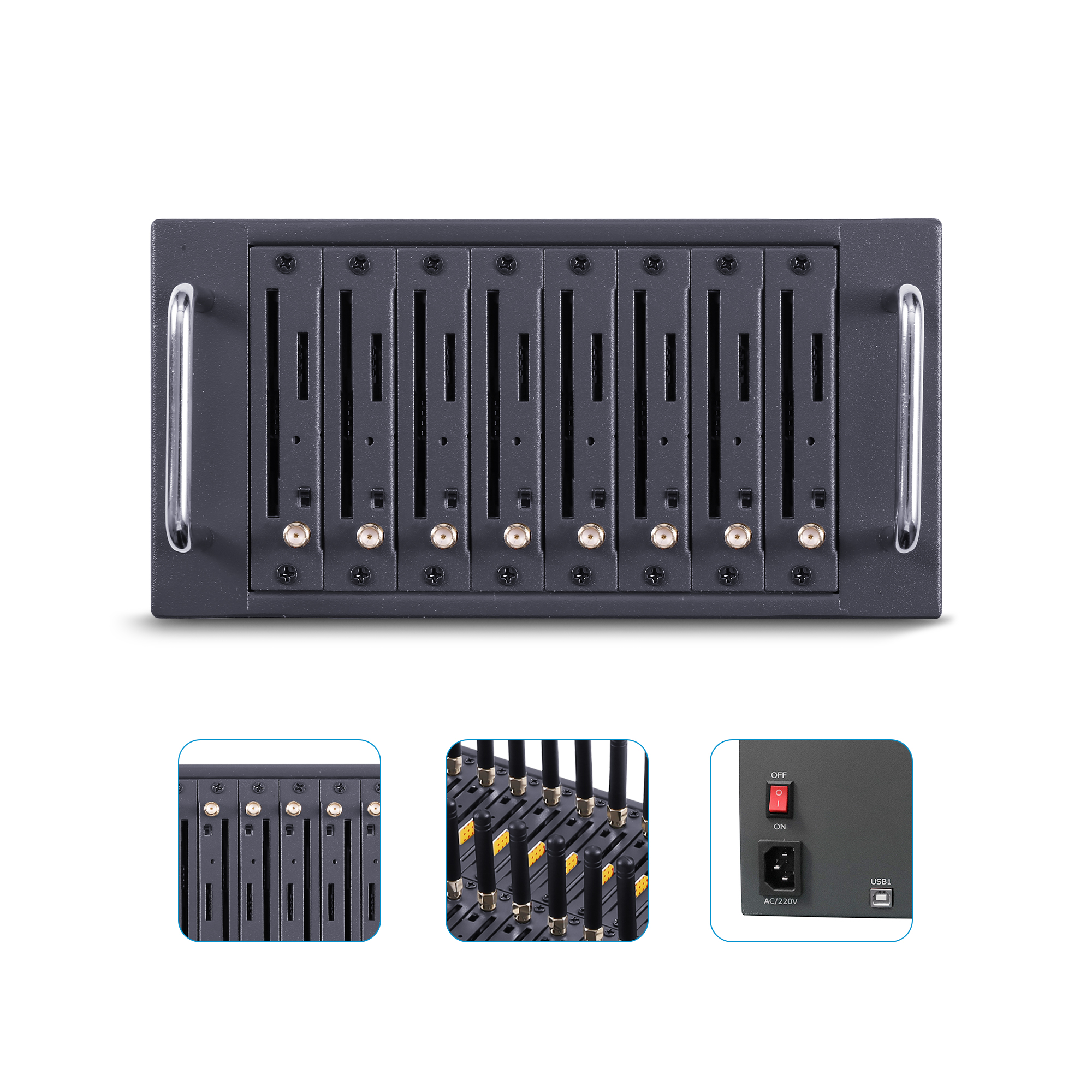 Discount 4G SMS Modem 8 Ports With 8 Sims Bulk SMS Modem Support AT Command Factory Direct Modem for SMS Business