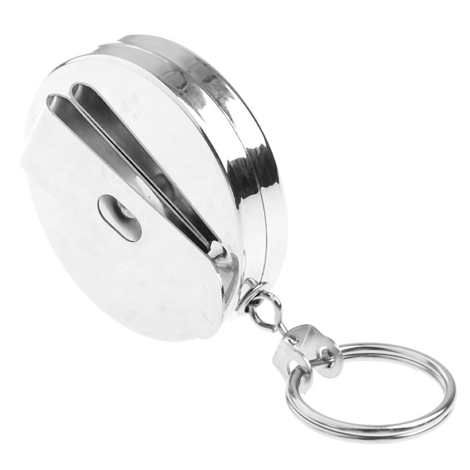 Heavy Duty Metal Chain Retractable Pull Key Ring Belt Clip Steel Id Card Holder Retractable Keychain Key Card317c