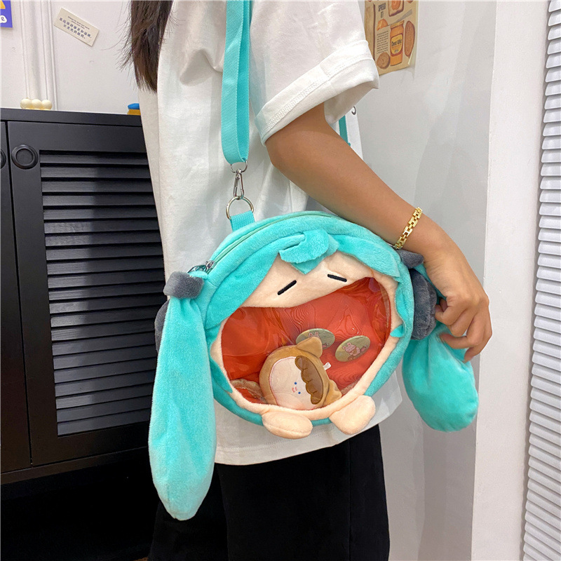 Mochila de venda quente 2023 novo bonito dos desenhos animados de pelúcia ombro único saco crossbody pequena mochila fresca