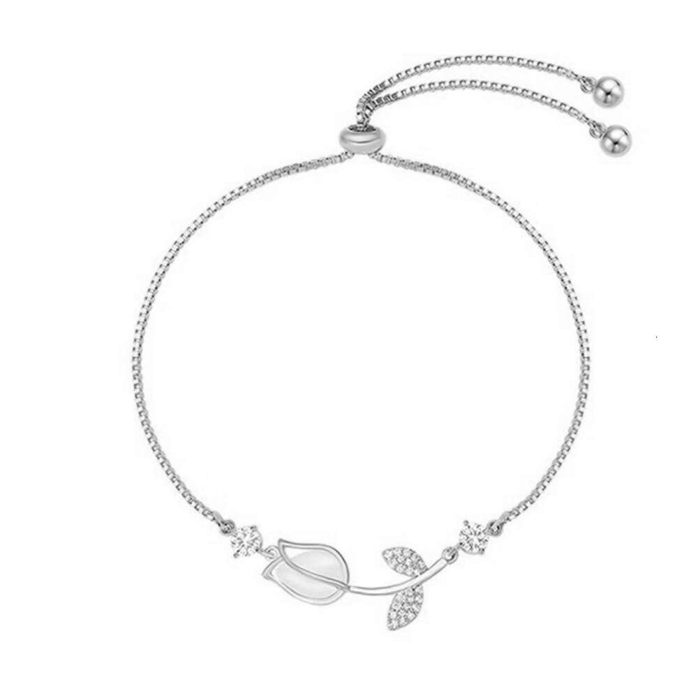 Bracelet tulipe réglable en opale pour femmes, Design de foule, à la mode, cadeau pour amis, nouvelle collection