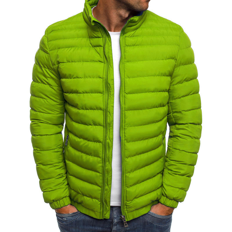 Herren Top 2024 Neuer Herbst/Winter Neuer grenzüberschreitender einfarbiger Baumwollmantel für den Außenhandel Einfache elegante Herren-Baumwollkleidung Herren-Baumwolljacke