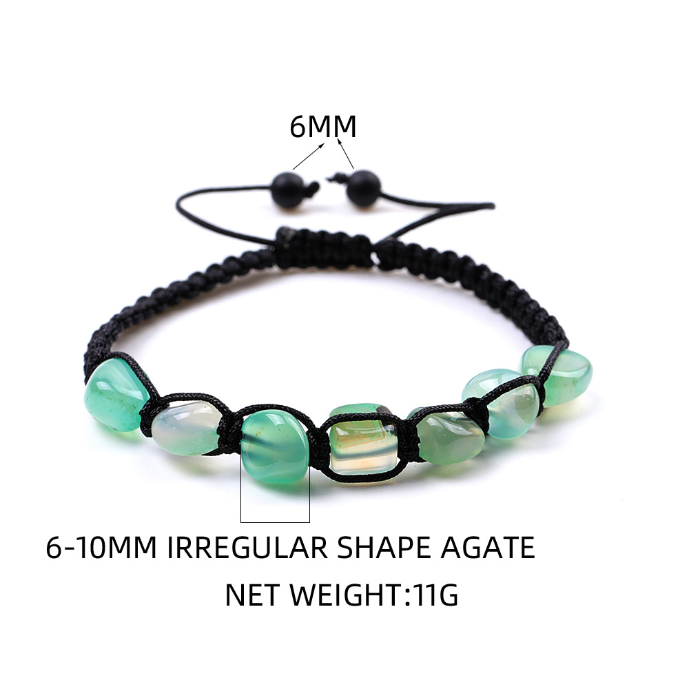Bracelet de perles tissées en Agate de forme irrégulière, perles d'équilibre de guérison Reiki, bijoux de Yoga extensibles tissés